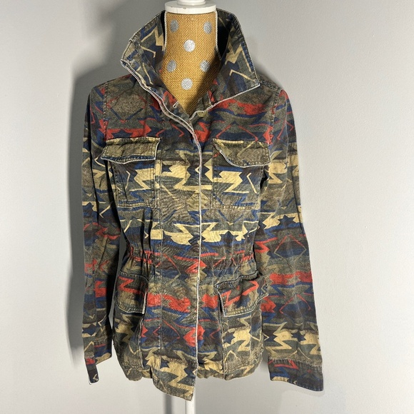 Urban Outfitters Ecote Aztec Camo Utility Field Jacket Size M - Picture 1 of 7